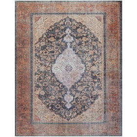 Livabliss Amelie Rust Deep Teal Dark Plum Green Beige Tan Machine Woven Rug...