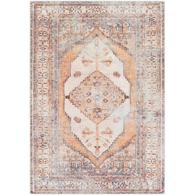 Livabliss Amelie Tan Light Gray Wheat Orange Brown Slate Machine Woven Rug - 35x24 AML2312-2211