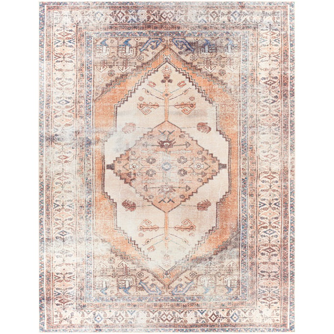 Livabliss Amelie Tan Light Gray Wheat Orange Brown Slate Machine Woven Rug - 122x94 AML2312-710102