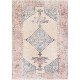 Livabliss Amelie Tan Light Gray Wheat Light Blue Orange Machine Woven Rug -...