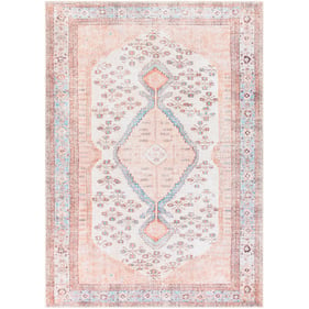 Livabliss Amelie Blush Light Gray Aqua Coral Brown Black Machine Woven Rug ...