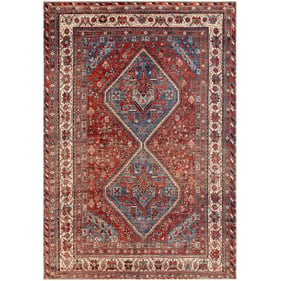 Livabliss Amelie Burnt Orange Mustard Brown Light Beige Machine Woven Rug -...