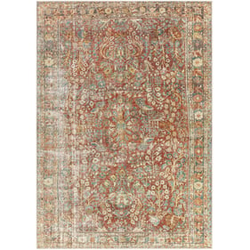 Livabliss Amelie Mustard Cream Dusty Sage Rust Machine Woven Rug - 94x31