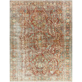 Livabliss Amelie Mustard Cream Dusty Sage Rust Machine Woven Rug - 122x94