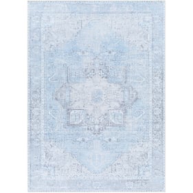 Livabliss Amelie Light Blue Denim Machine Woven Rug - 108x79