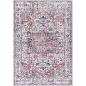 Livabliss Amelie Light Gray Dark Blue Rose Burgandy Machine Woven Rug - 144...