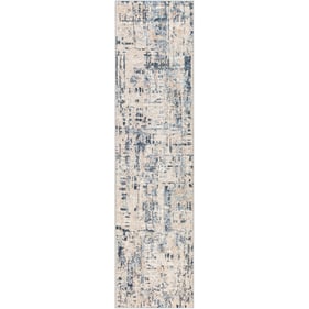 Livabliss Amore Ivory Slate Dark Blue Deep Teal Navy Machine Woven Rug - 12...