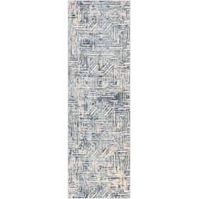 Livabliss Amore Slate Ivory Dark Blue Beige Deep Teal Machine Woven Rug - 9...