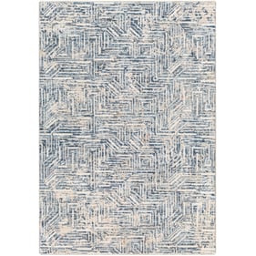 Livabliss Amore Slate Ivory Dark Blue Beige Deep Teal Machine Woven Rug - 1...