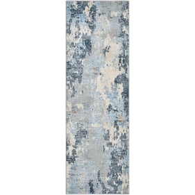 Livabliss Amore Deep Teal Navy Ivory Dark Blue Slate Machine Woven Rug - 12...