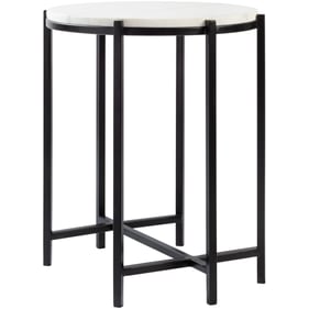 Livabliss Anaya White Black End Table