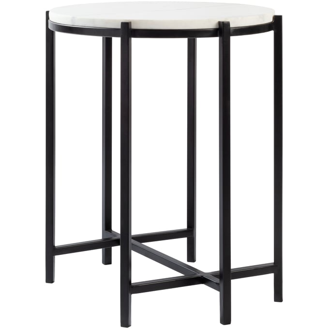 Livabliss Anaya White Black End Table ANA-002