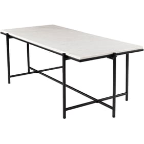 Livabliss Anaya White Marble Black Coffee Table