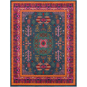 Livabliss Anika Teal Aqua Dark Blue Charcoal Purple Burgandy Woven Rug - 12...