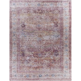 Livabliss Atlanta Rose Orange Off White Wheat Sky Blue Machine Woven Rug - ...