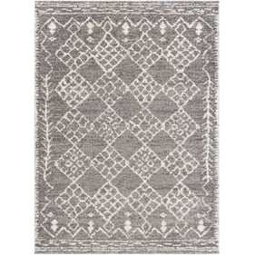 Livabliss Andorra Gray Off White Charcoal Beige Machine Woven Rug - 35x24