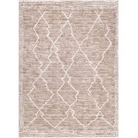 Livabliss Andorra Medium Brown Off White Machine Woven Rug - 108x79