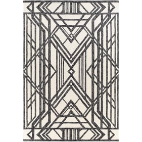 Livabliss Arsenal Black Cream Handmade Rug - 120x96