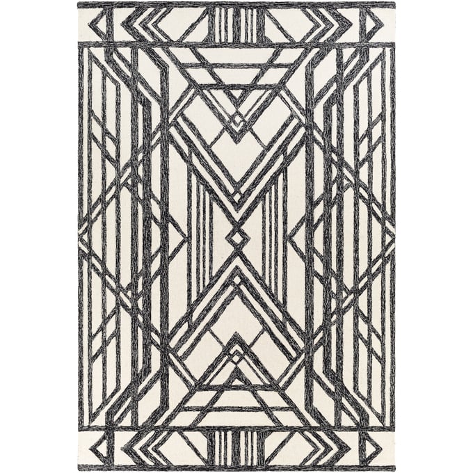 Livabliss Arsenal Black Cream Handmade Rug - 144x108 ARL2301-912