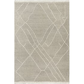 Livabliss Arsenal Medium Gray Cream Handmade Rug - 120x96