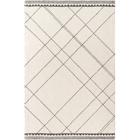 Livabliss Arsenal Cream Black Handmade Rug - 144x108