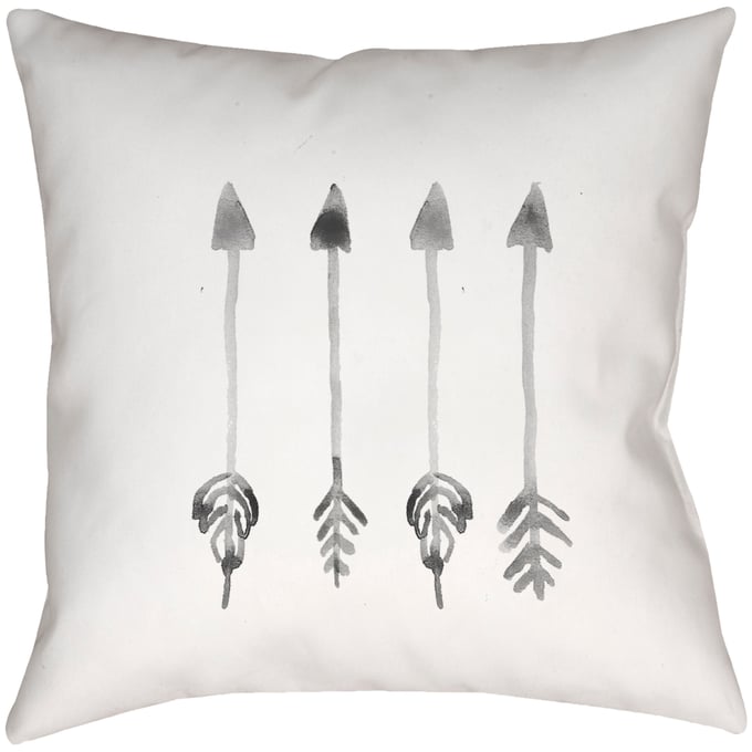 Livabliss Arrows Off White Silver Accent Pillow Cover - 18x18 ARW005-1818