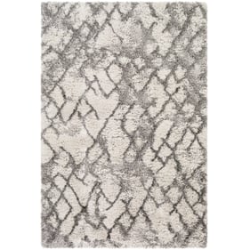 Livabliss Alta Shag Medium Gray Off White Machine Woven Rug - 144x106