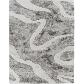 Livabliss Alta Shag Charcoal Off White Medium Gray Machine Woven Rug - 120x...