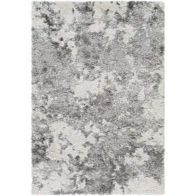 Livabliss Alta Shag Off White Medium Gray Modern Machine Woven Rug - 108x79