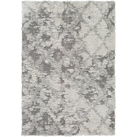 Livabliss Alta Shag Off White Medium Gray Rectangle Machine Woven Rug - 144...