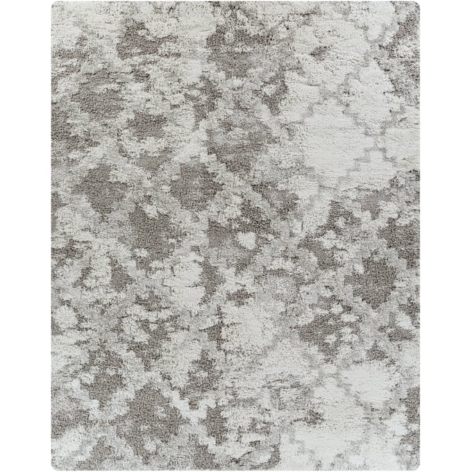 Livabliss Alta Shag Off White Medium Gray Rectangle Machine Woven Rug - 120x94 ASG2305-71010