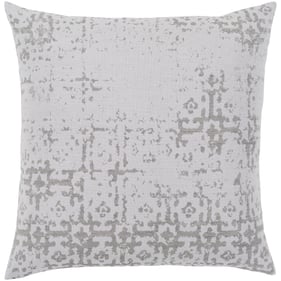 Livabliss Abstraction Off White Medium Gray Down Accent Pillow - 18x18