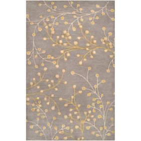 Livabliss Athena Charcoal Taupe Mustard Handmade Rug - 168x120