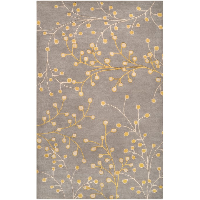 Livabliss Athena Charcoal Taupe Mustard Handmade Rug - 168x120 ATH5060-1014