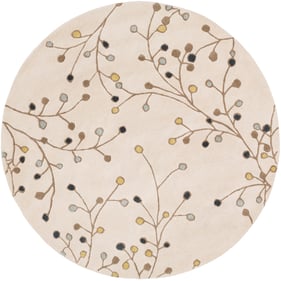 Livabliss Athena Light Beige Brown Ink Blue Wheat Denim Round Handmade Rug ...