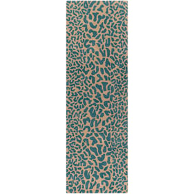 Livabliss Athena Brown Deep Teal Handmade Rug - 96x30