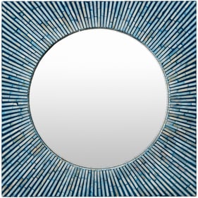 Livabliss Avondale Blue Ivory Accent Mirror