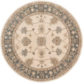 Livabliss Middleton Ivory Medium Gray Beige Round Handmade Rug - 42x42