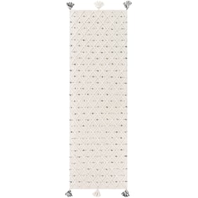 Livabliss Azalea Ivory Gray Black Handmade Rug - 96x30