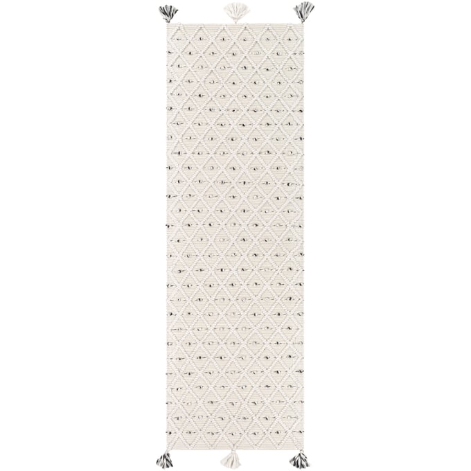 Livabliss Azalea Ivory Gray Black Handmade Rug - 96x30 AZA2301-268