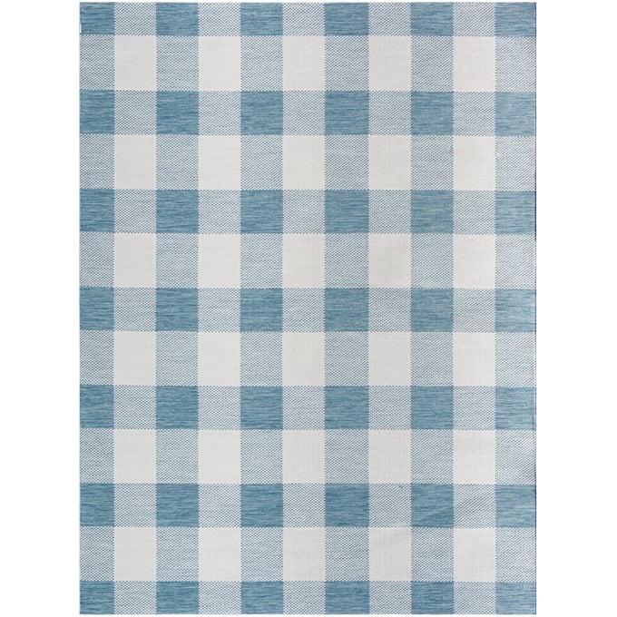 Livabliss Barbados Pale Blue Off White Machine Woven Rug - 120x94 BBD2308-71010