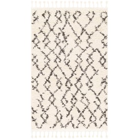 Livabliss Berber Shag Charcoal Light Beige Machine Woven Rug - 59x37