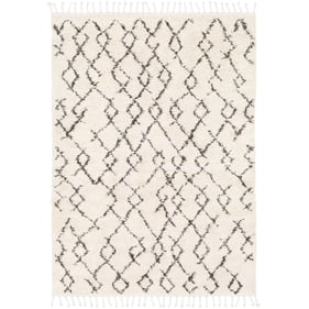 Livabliss Berber Shag Charcoal Light Beige Machine Woven Rug - 167x120