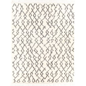 Livabliss Berber Shag Charcoal Light Beige Machine Woven Rug - 122x94