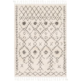 Livabliss Berber Shag Charcoal Light Beige Woven Rug - 167x120