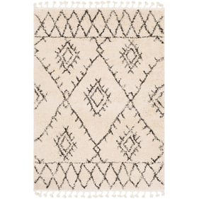 Livabliss Berber Shag Charcoal Light Beige Polypropylene Woven Rug - 87x63