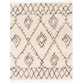 Livabliss Berber Shag Charcoal Light Beige Polypropylene Woven Rug - 122x94