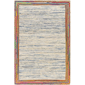 Livabliss Billie Tan Dark Light Blue Beige Handmade Rug - 96x30