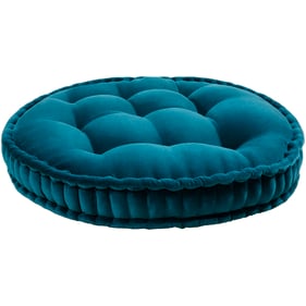 Livabliss Bauble Deep Teal Round Floor Pillow Cover - 30x30