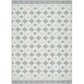 Livabliss Bouclair Ivory Light Gray Cream Machine Woven Rug - 108x79